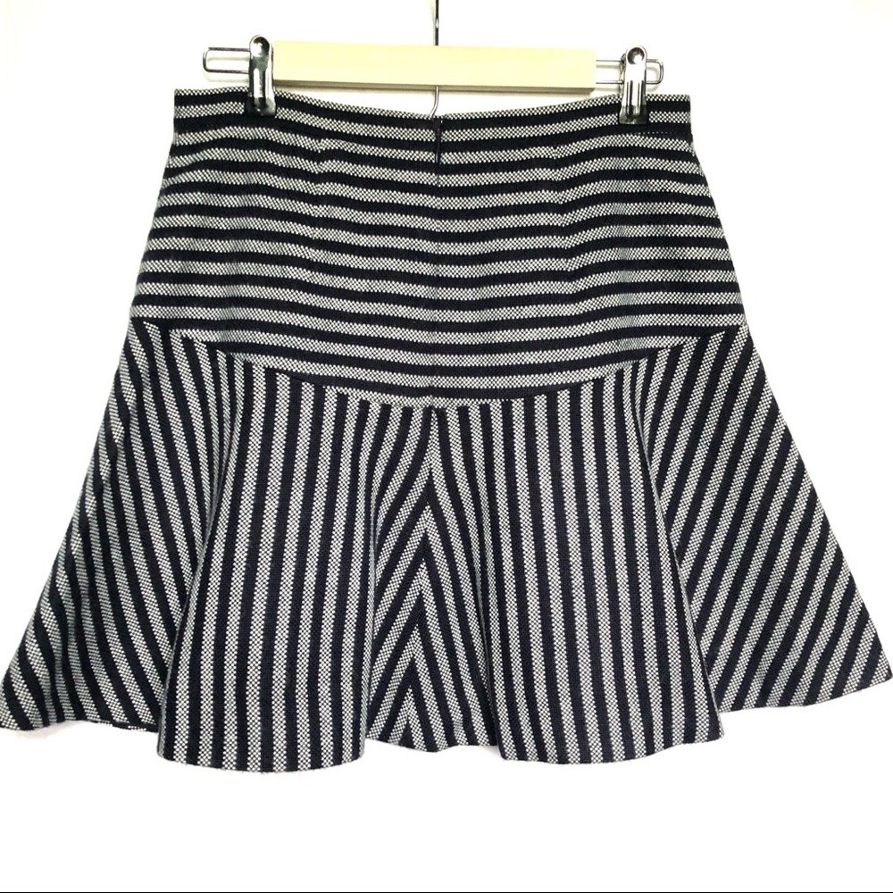 J Crew Navy Striped Wool A line Skirt - Picture 6 of 8